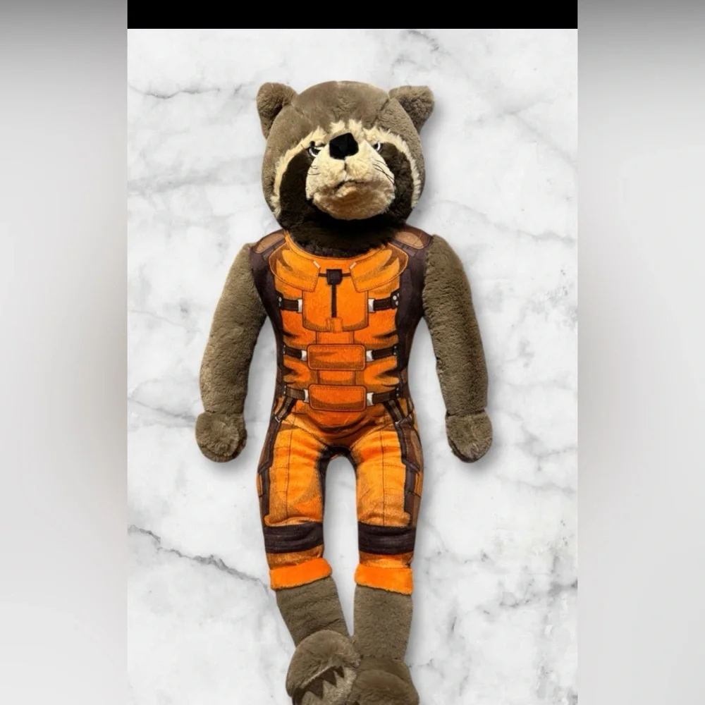 Guardians Of The Galaxy Rocket Raccoon(used) Plush and Groot w/Tags 24”